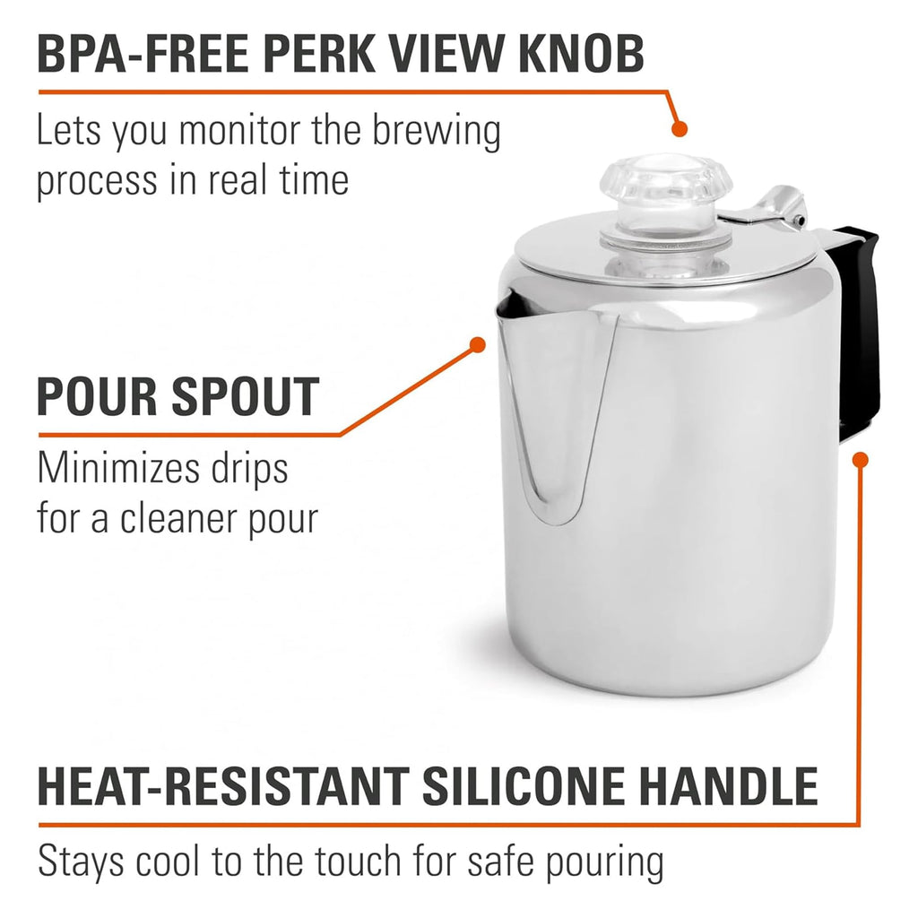 Stainless Steel Percolator Coffee Pot E7614