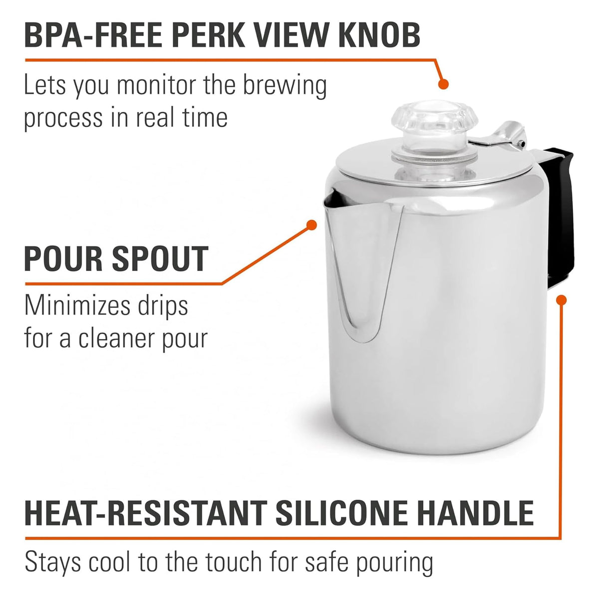 Stainless Steel Percolator Coffee Pot E7614