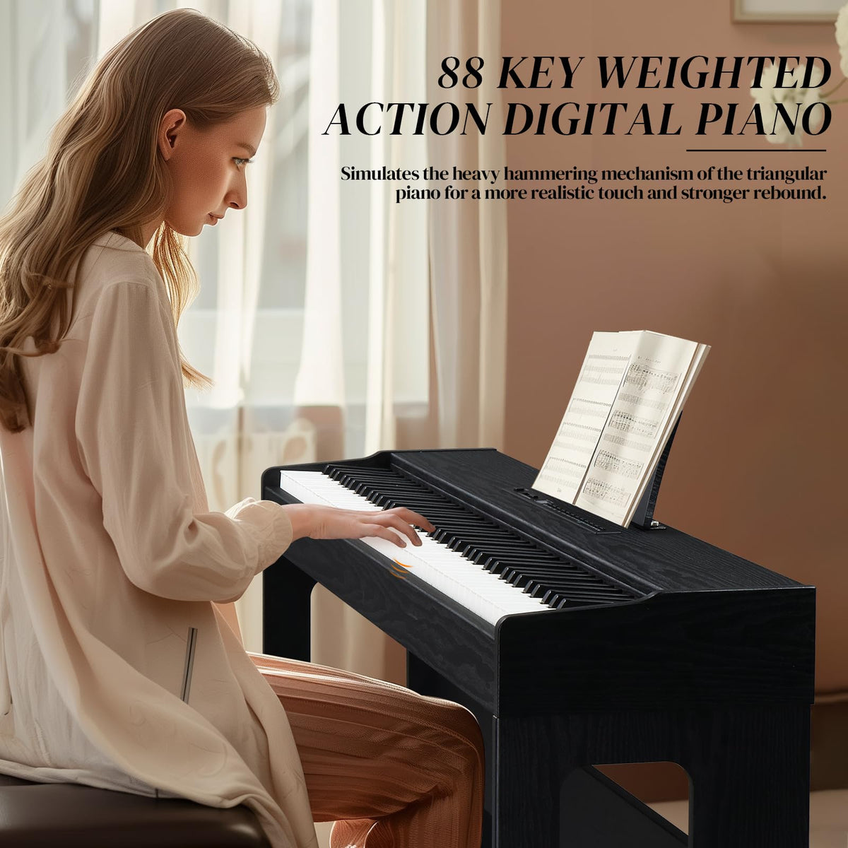88 Key Fully Weighted Action Upright Piano G88088