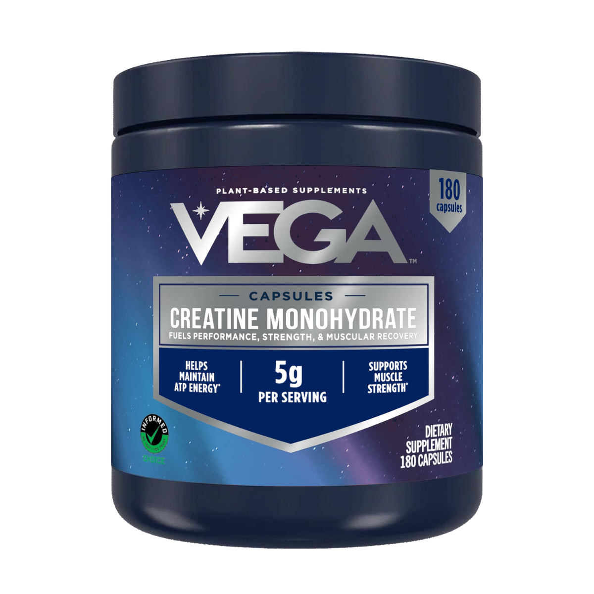 Micronized Creatine Monohydrate Capsules, 5g, Unflavored, 180 Pills L166410