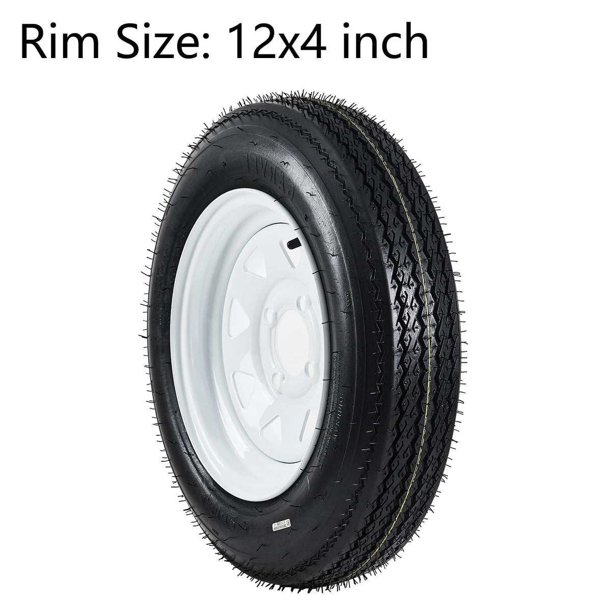 2-Pack Trailer Tires on Rims 5.30-12 4 Lug White Wheels P399