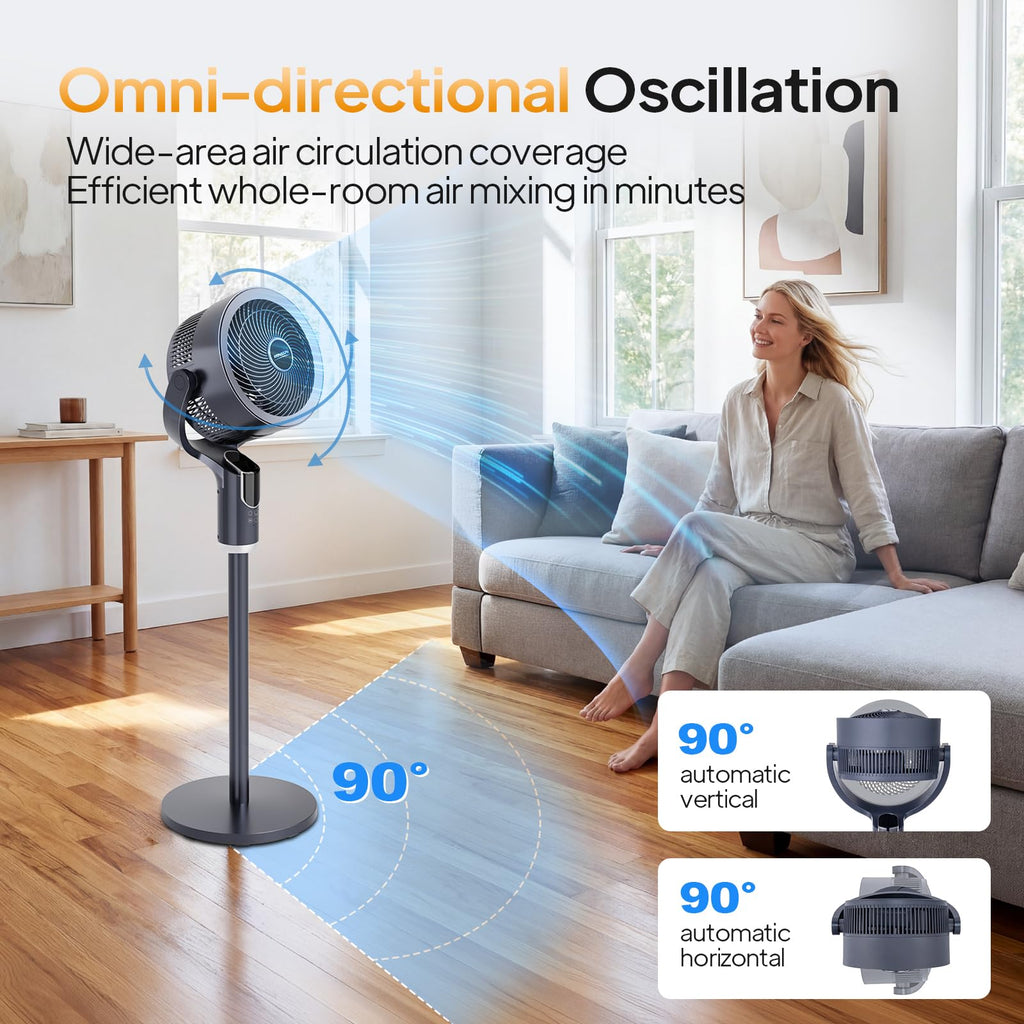 3-in-1 Pedestal Tabletop Fan with Remote Grey 2-Pack Z69754