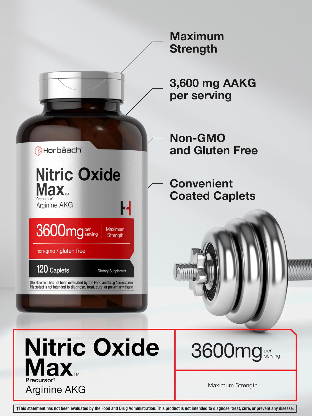 Nitric Oxide 3600mg 120 Caplets B900