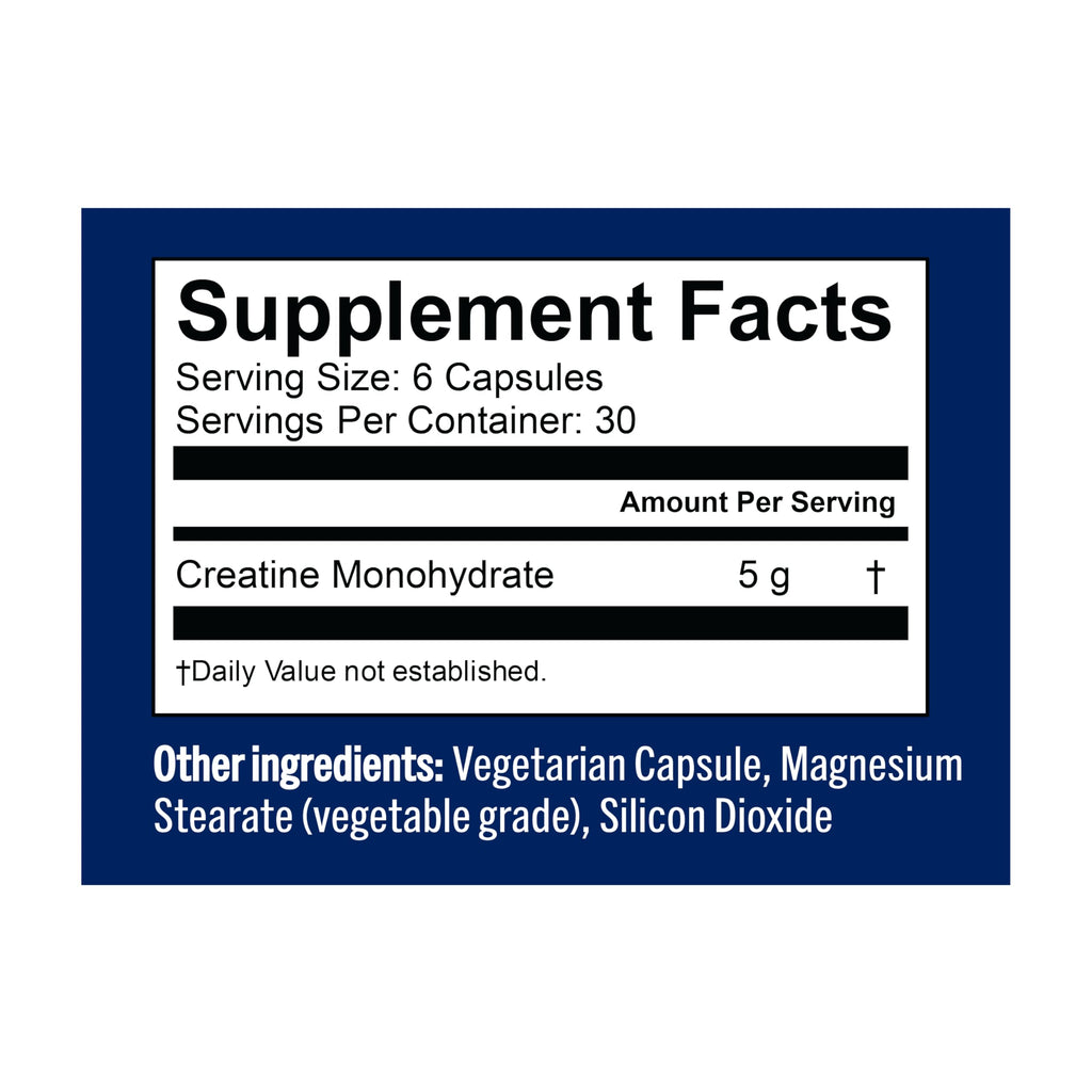 Micronized Creatine Monohydrate Capsules, 5g, Unflavored, 180 Pills L166410