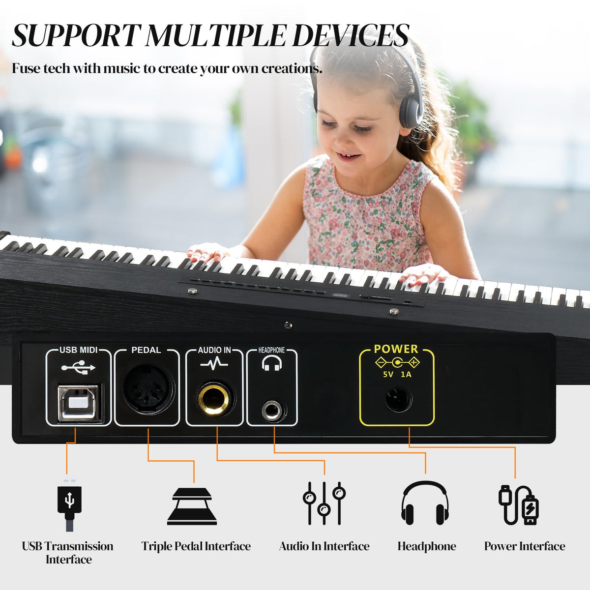 88 Key Fully Weighted Action Upright Piano G88088