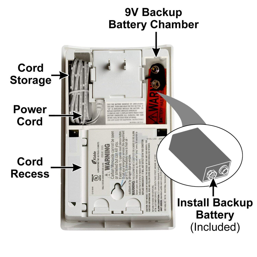 Carbon Monoxide Detector, Plug-In with Digital Display B9354