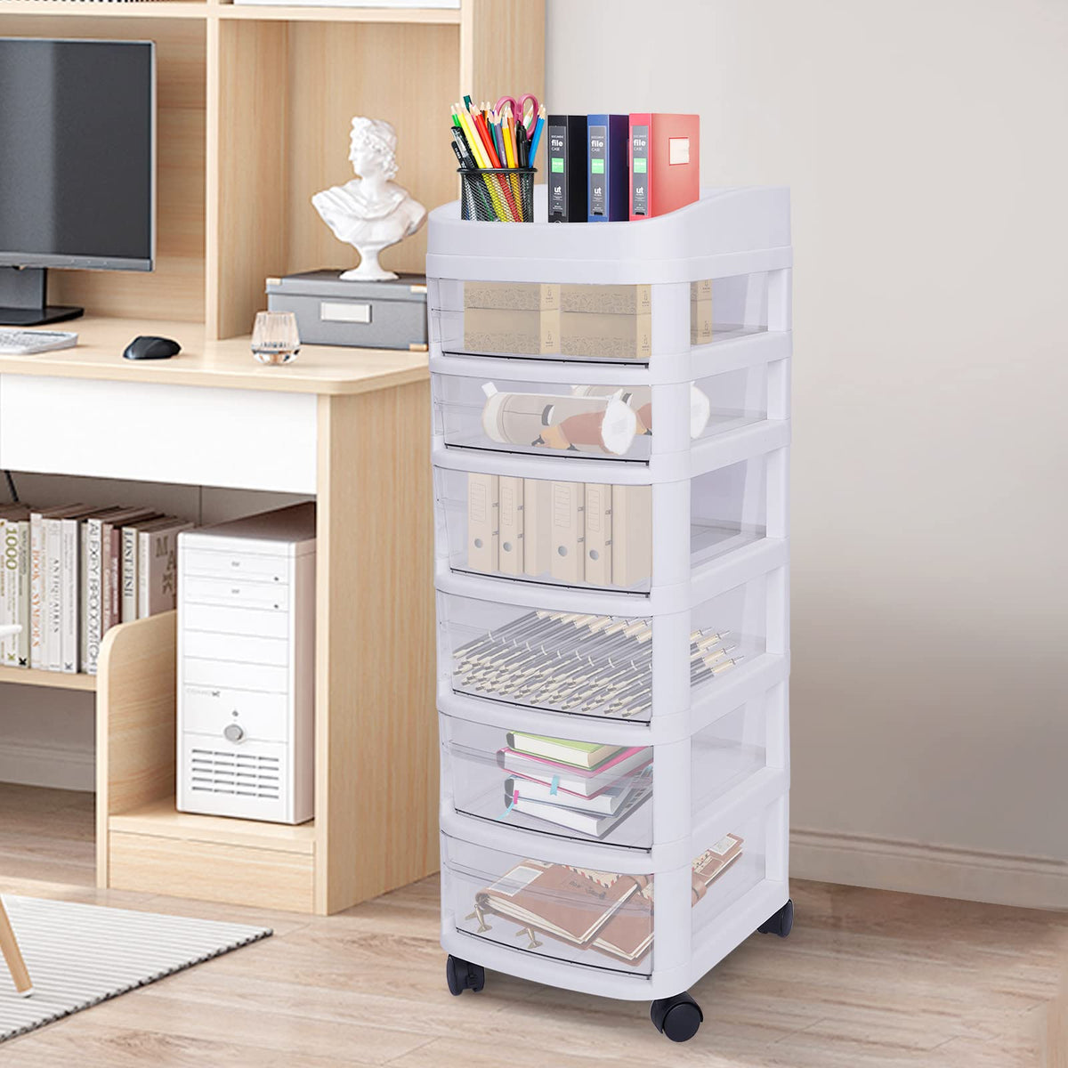 6 Drawer Rolling Storage Cart with Wheels B319