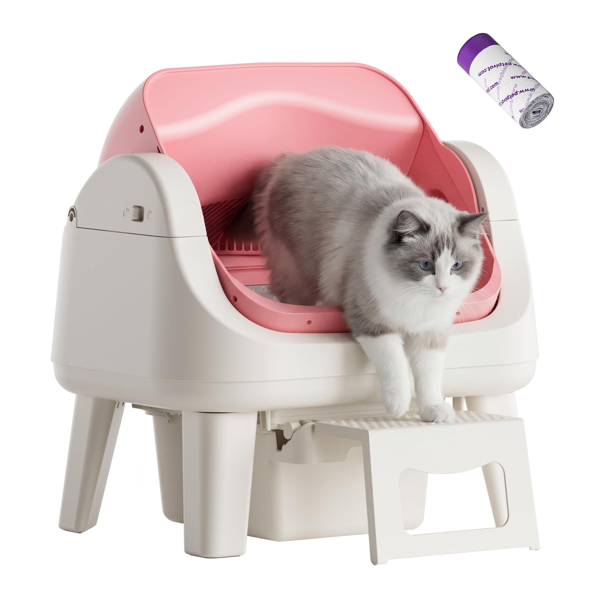 Self Cleaning Open Top Automatic Cat Litter Box Pink K3128