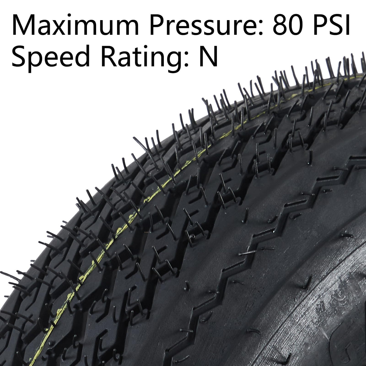 2-Pack Trailer Tires on Rims 5.30-12 4 Lug White Wheels P399