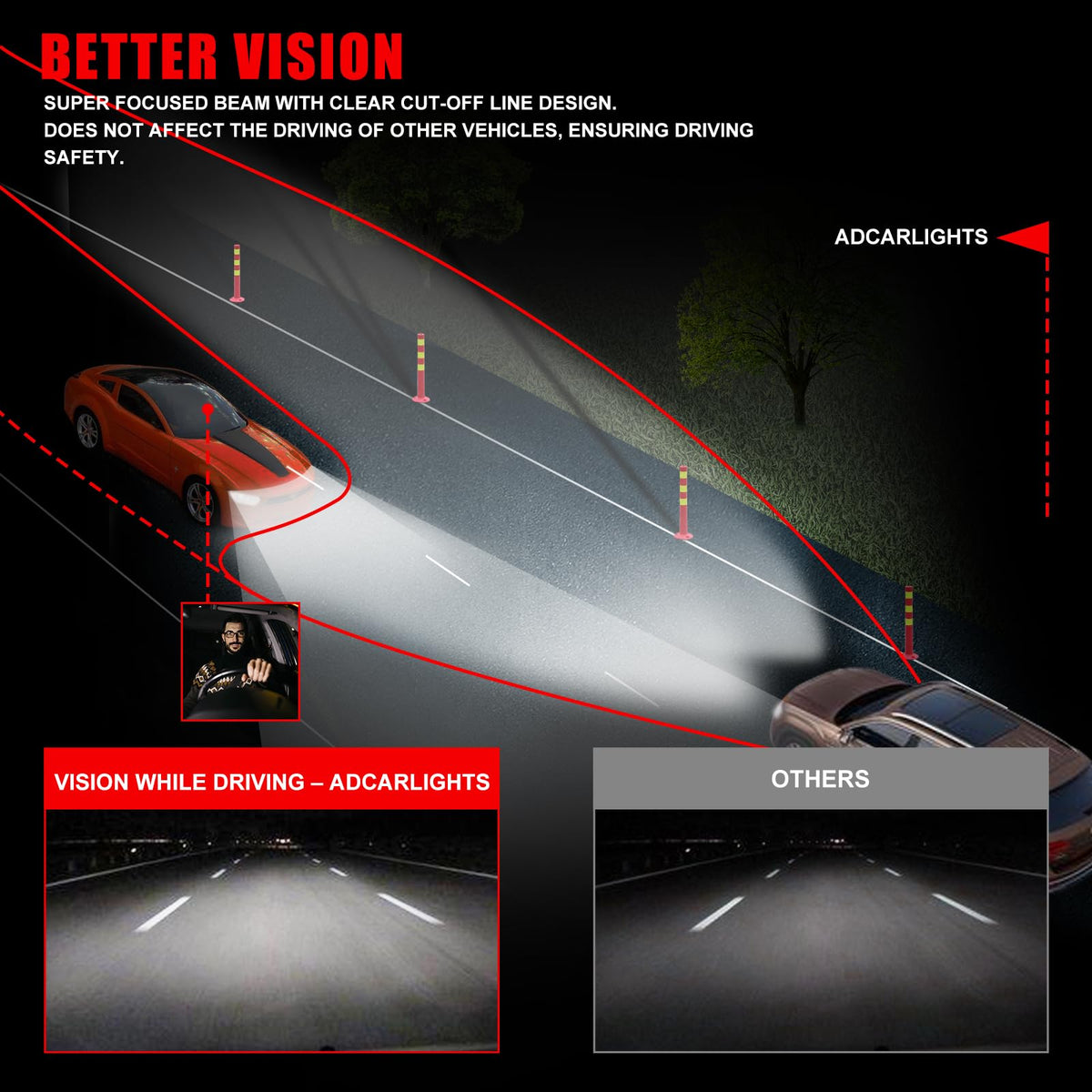 Compatible with 2007-2009 Toyota Camry Headlights Assembly Black Housing Amber Reflectors Left and Right Pairs F712302