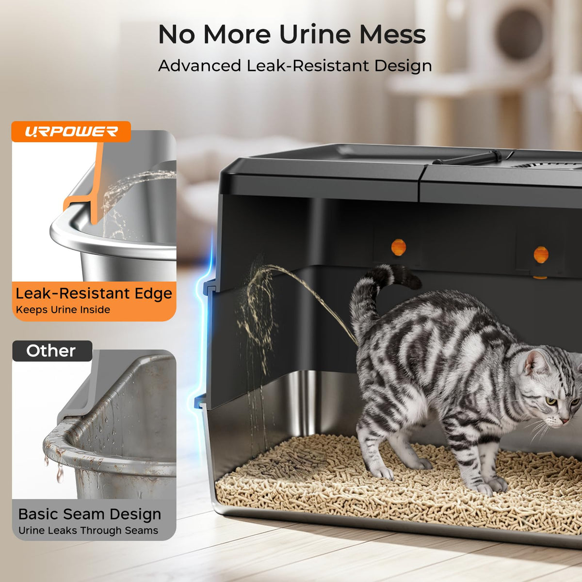 XL Stainless Steel Cat Litter Box B850122
