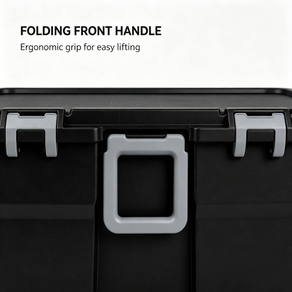 Black 2 Pack 22 Gallon Wheeled Plastic Storage Trunk B79565