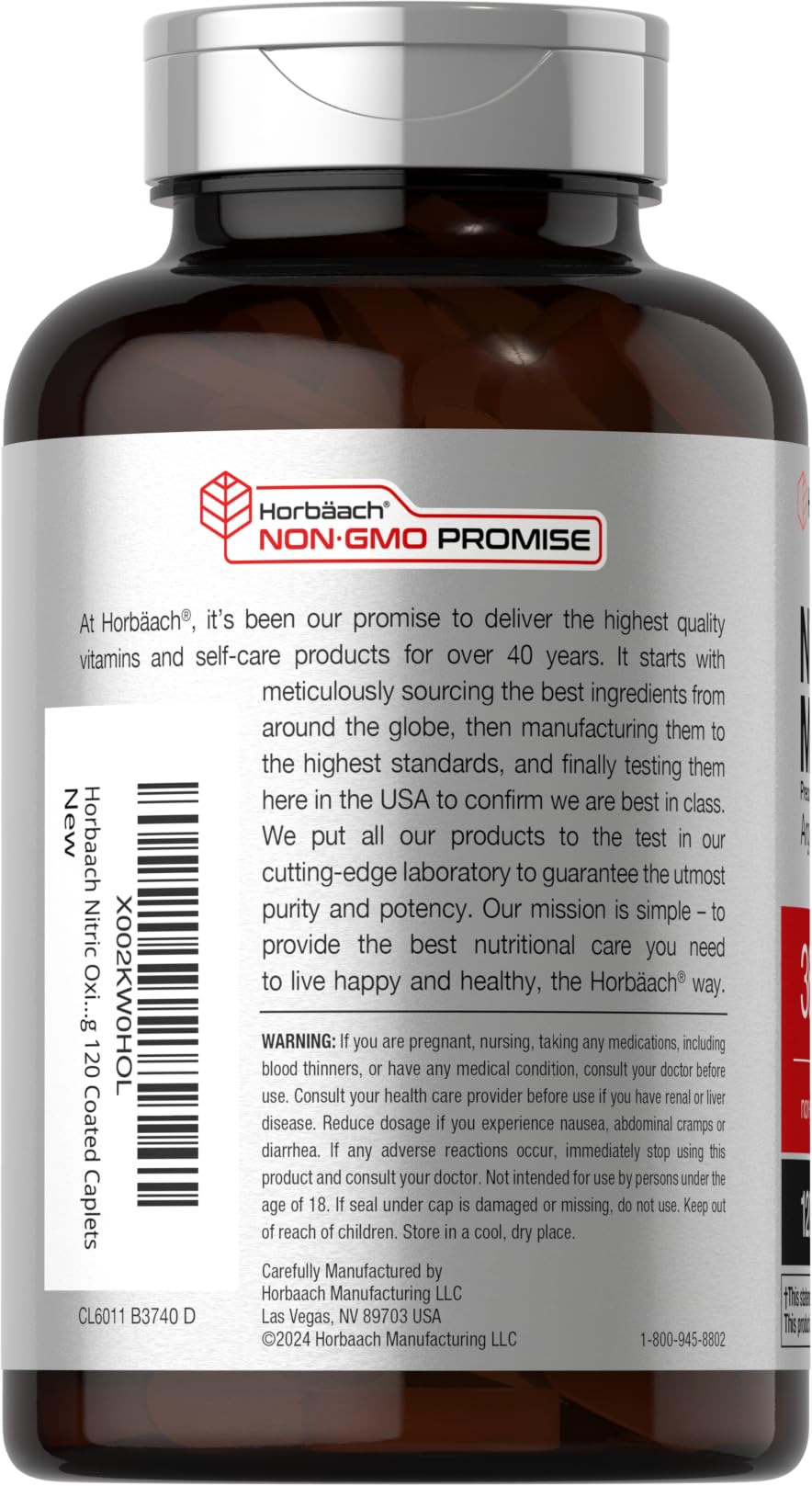 Nitric Oxide 3600mg 120 Caplets B900