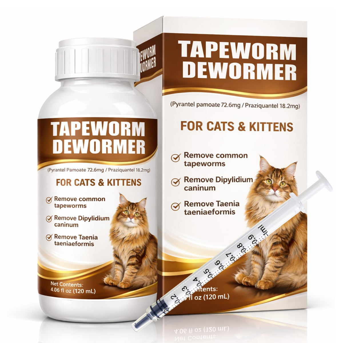 Cat Dewormer Liquid Broad Spectrum Treatment 120ml C487080