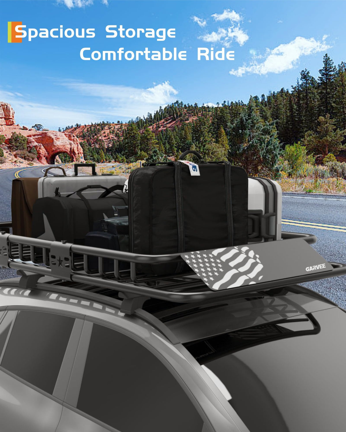46" x 36" 200 Lbs Capacity Roof Rack Cargo Carrier Basket S143