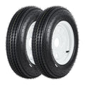 2-Pack Trailer Tires on Rims 5.30-12 4 Lug White Wheels P399