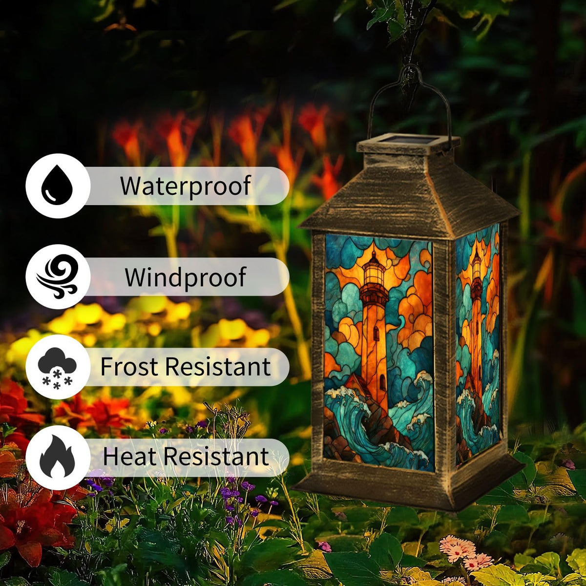 Solar Powered Outdoor Waterproof Hanging Lantern X863