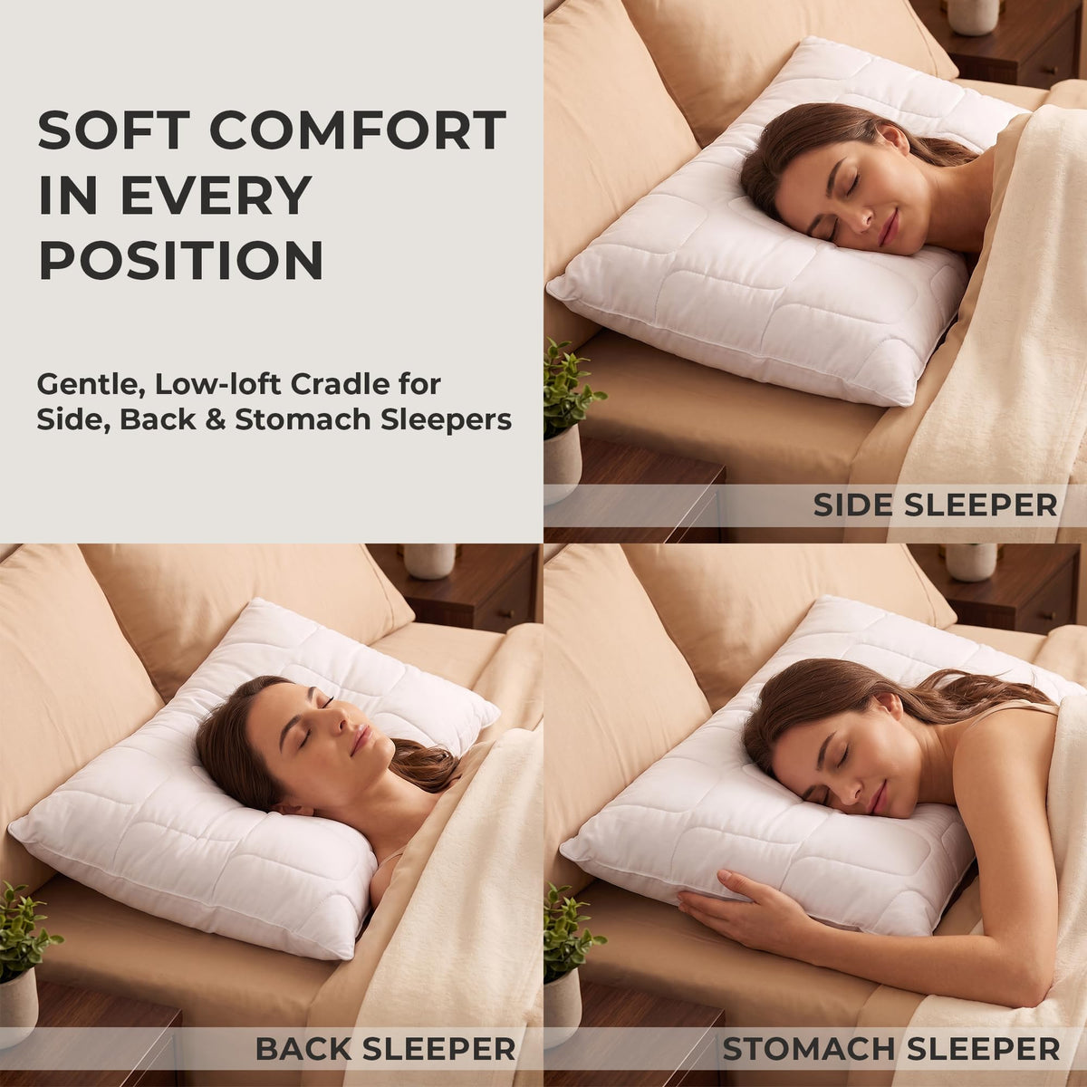 King Size White Cooling Down Alternative Pillows Set of 2 P797489