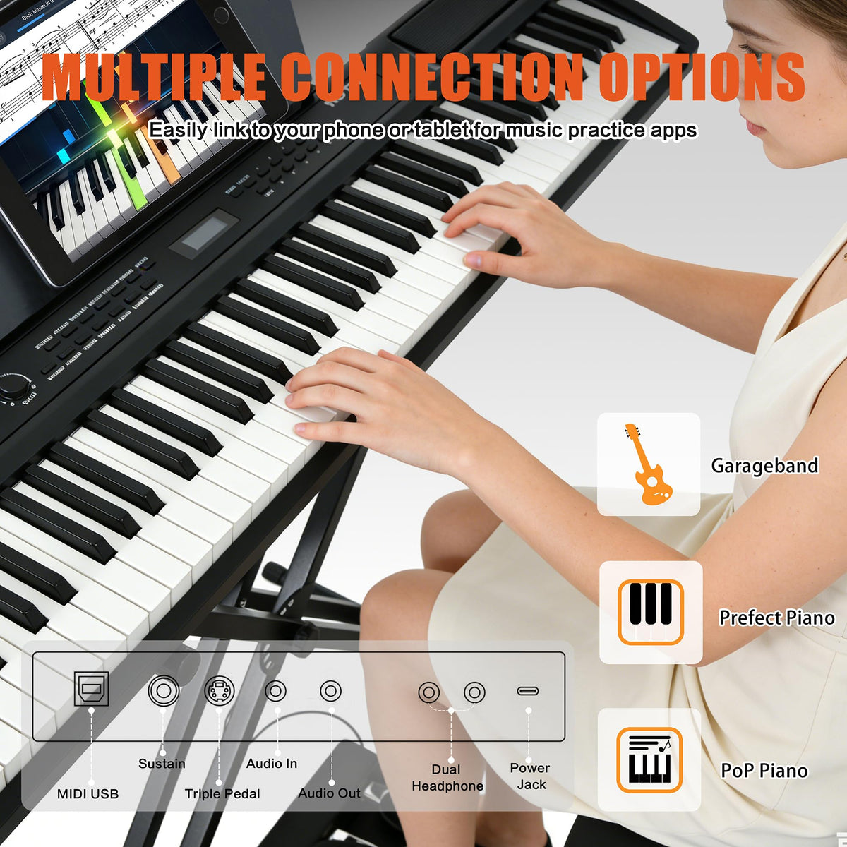88 Key Weighted Digital Piano with Bench and 3 Pedal Unit B183181