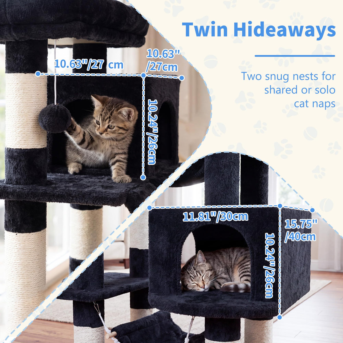 71-Inch-Tall Cat Tree with 2 Perches A96288