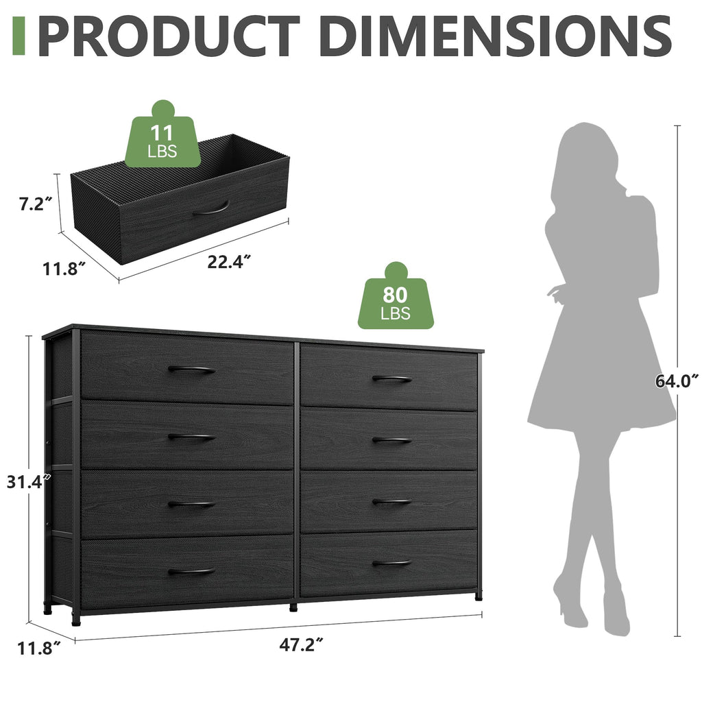 Wide 8 Drawer Dresser P927