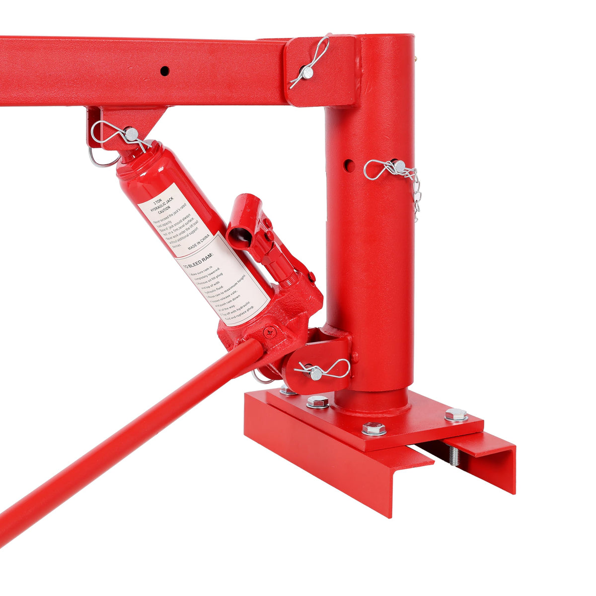 Hydraulic Pickup Truck Crane, 1000 lbs Capacity, 360° Swivel, Red L621