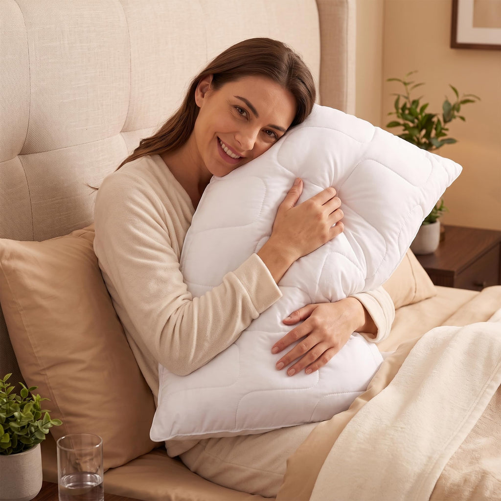 King Size White Cooling Down Alternative Pillows Set of 2 P797489