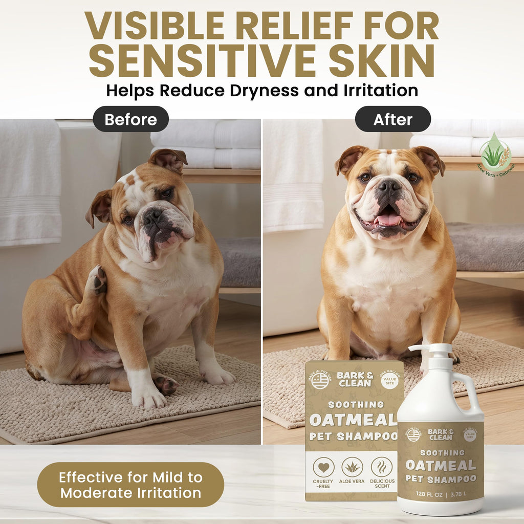 Oatmeal Dog Shampoo 1 Gallon with Pump Hypoallergenic Aloe Vera Coconut Oil G58397