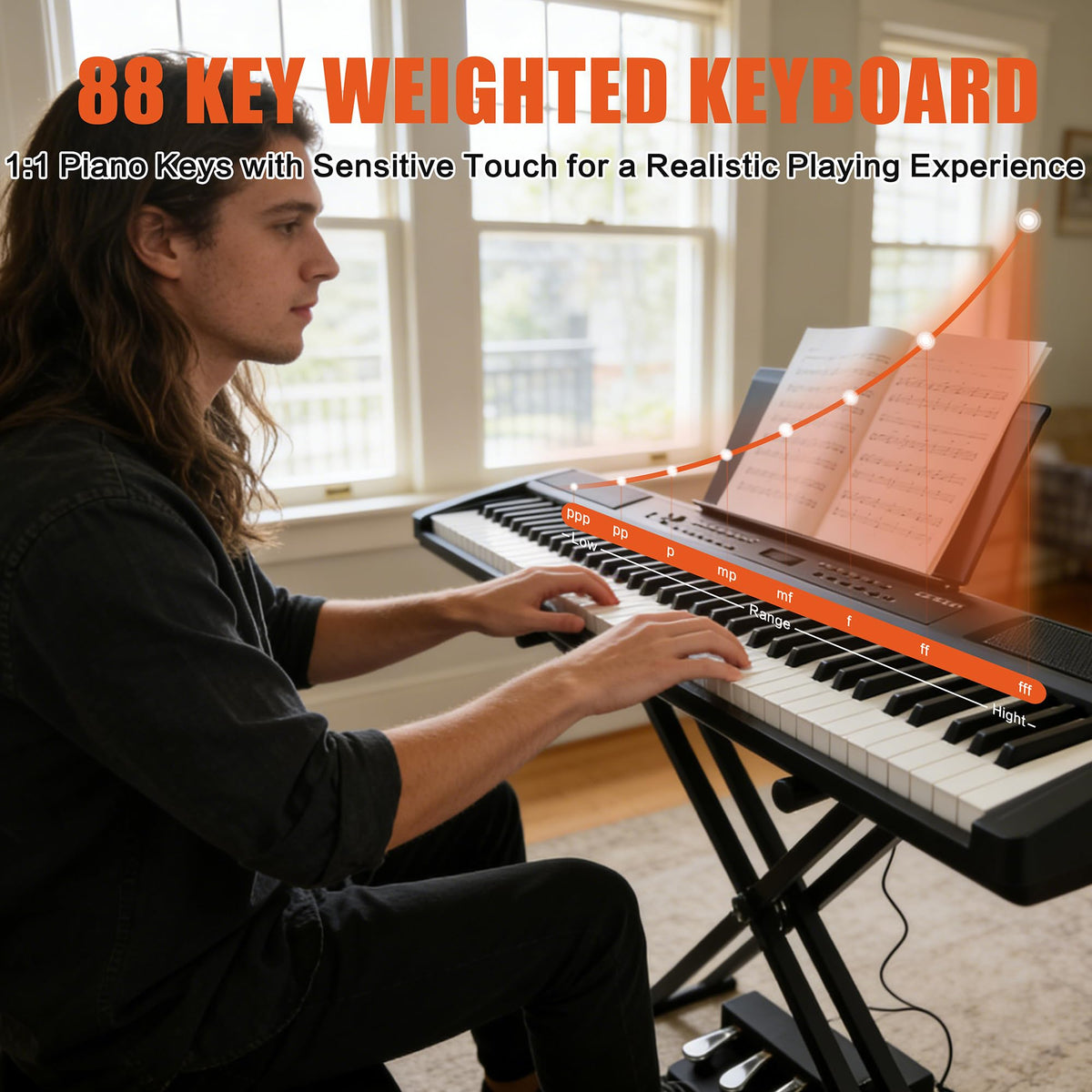 88 Key Weighted Digital Piano with Bench and 3 Pedal Unit B183181