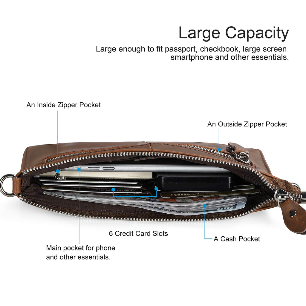 Genuine Leather Small Crossbody Bags Wristlet Wallet Purses G455369