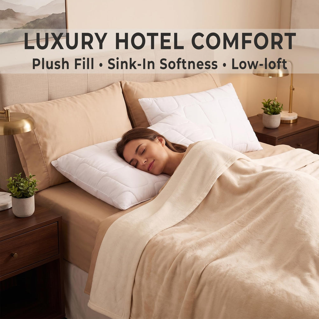 King Size White Cooling Down Alternative Pillows Set of 2 P797489