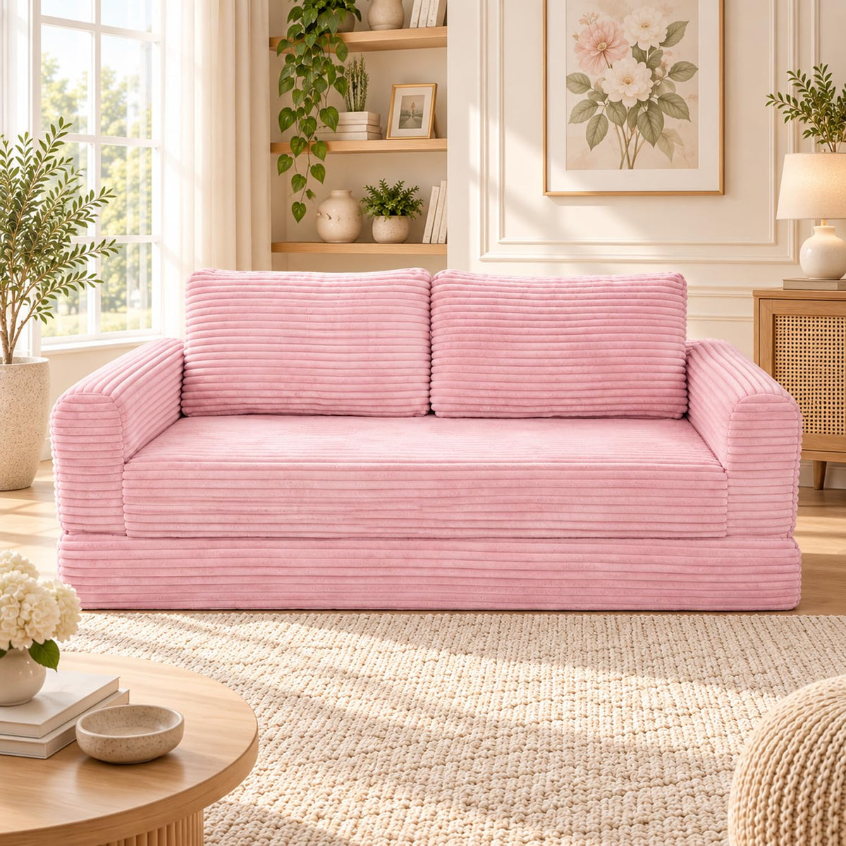 Pink Convertible Sofa Bed R67442