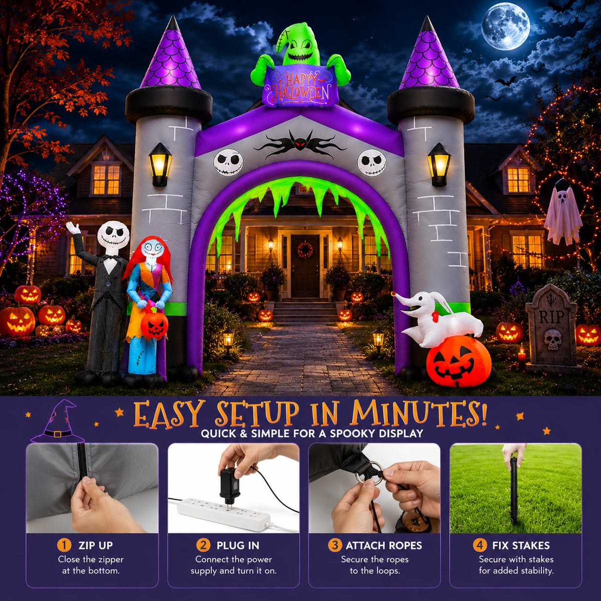 12FT Inflatable Archway with LED Light S3283
