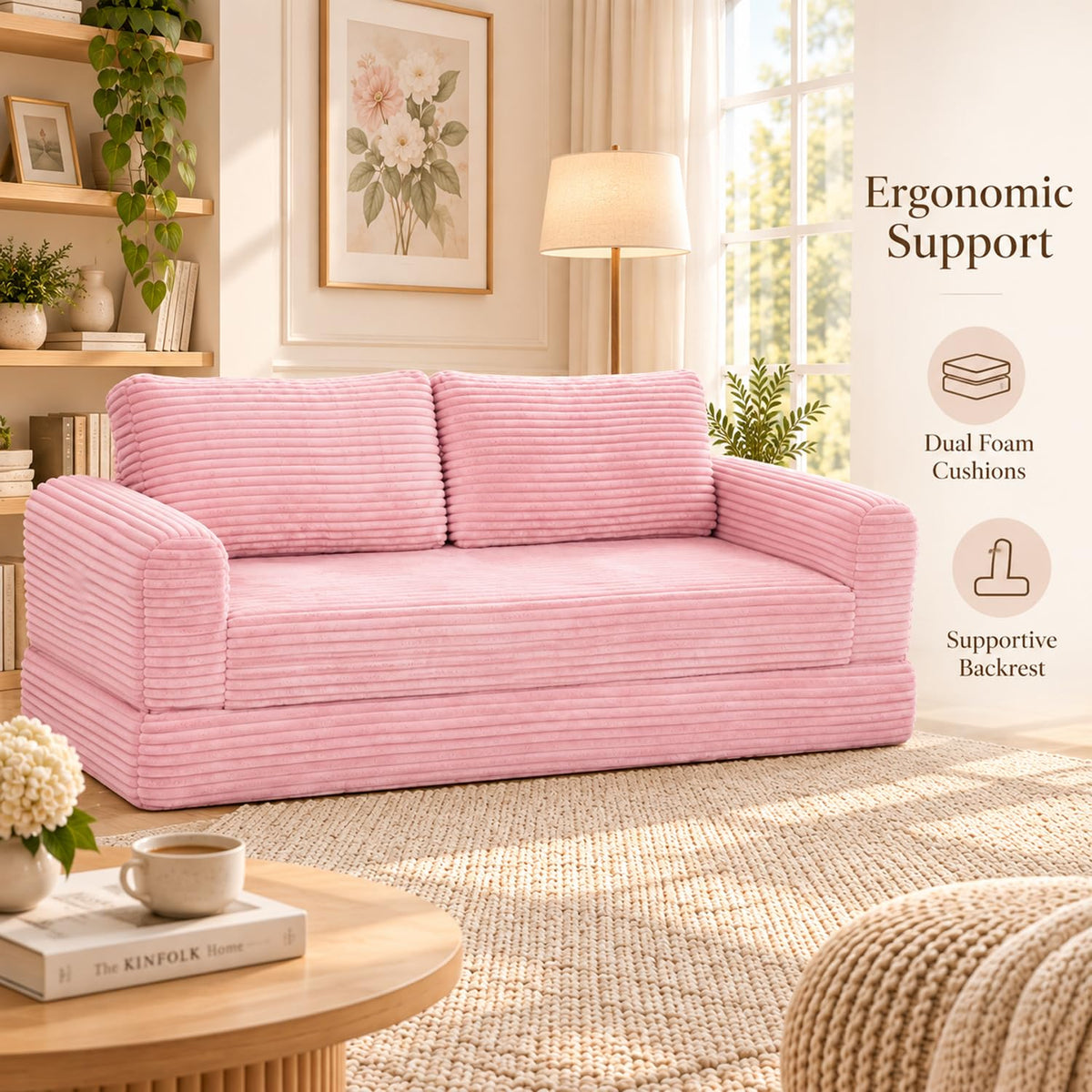 Pink Convertible Sofa Bed R67442