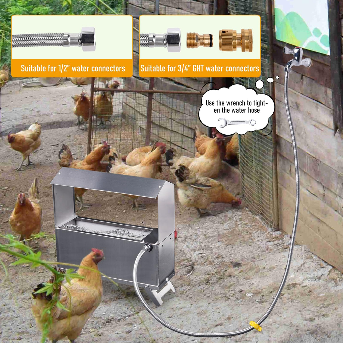 Stainless Steel Automatic Chicken Waterer A995289