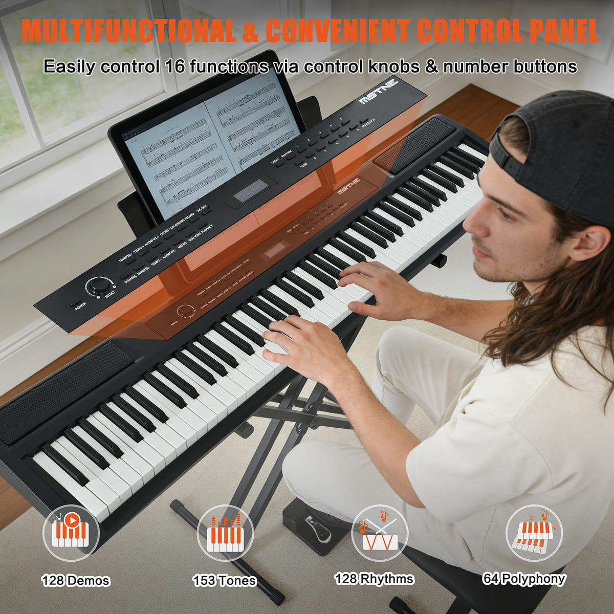 88 Key Weighted Digital Piano with Bench and 3 Pedal Unit B183181
