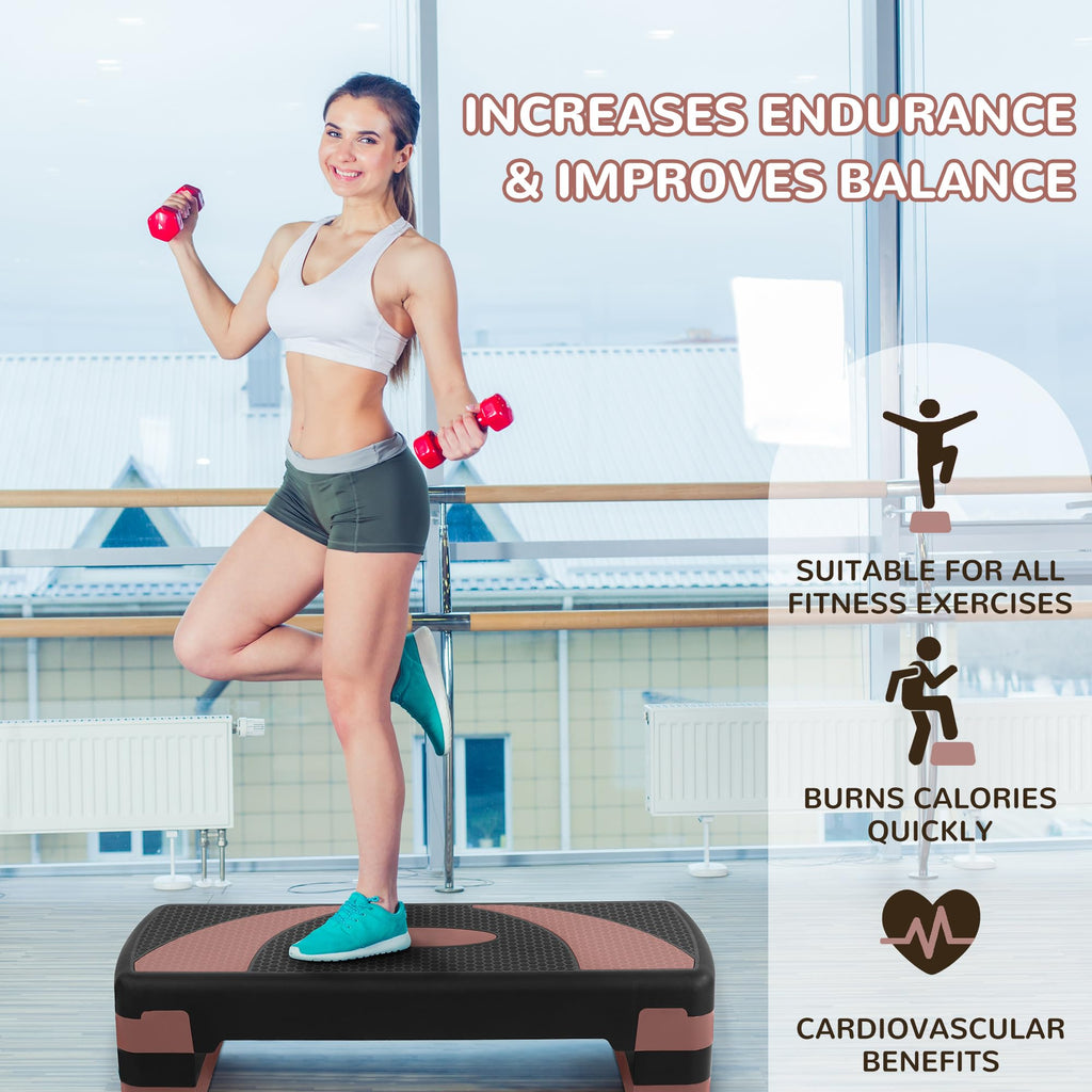 Adjustable Step Aerobic Platform with Risers Q282