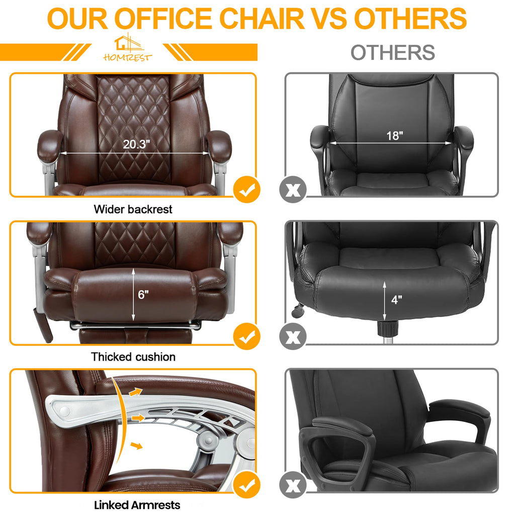 Brown Heated Massage Office Chair with Footrest S708570