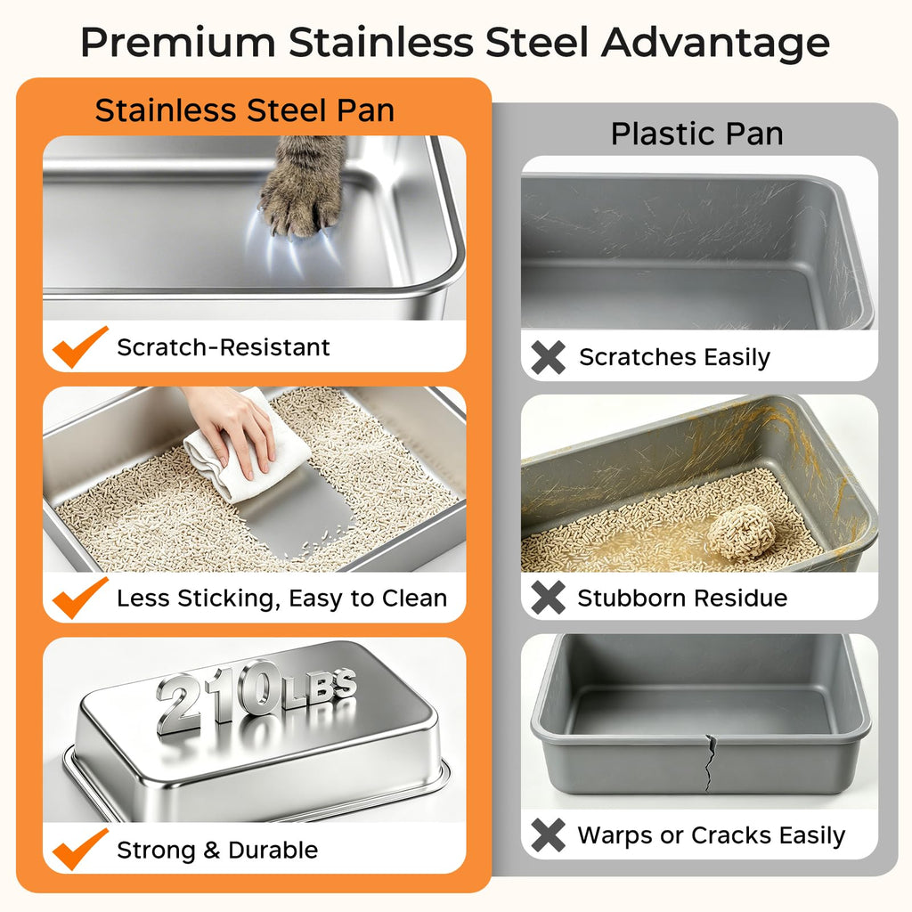 XL Stainless Steel Cat Litter Box B850122