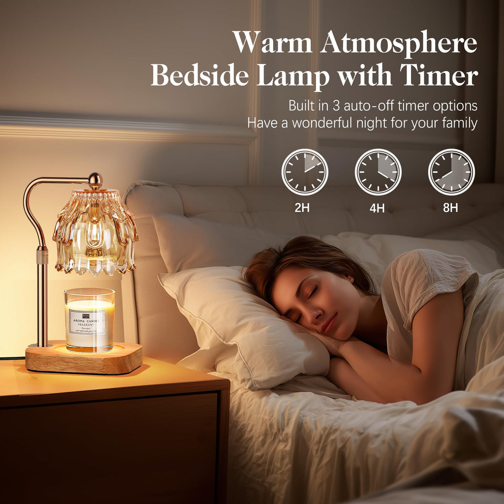 Candle Warmer Lamp with Timer Dimmer Adjustable Height Glass K810287