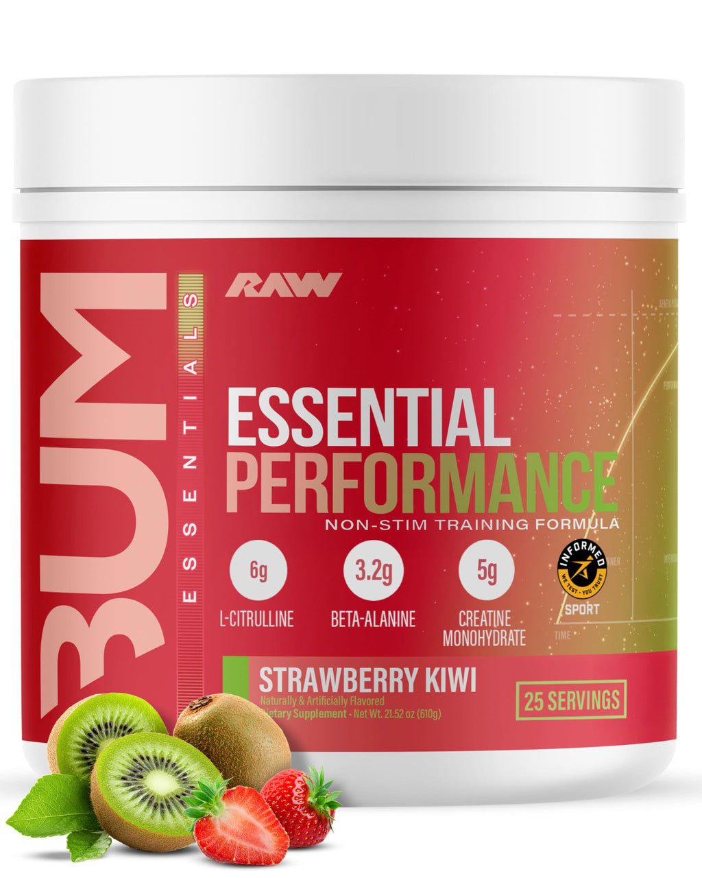 Non-Stim Pre-Workout Powder Strawberry Kiwi Y9185