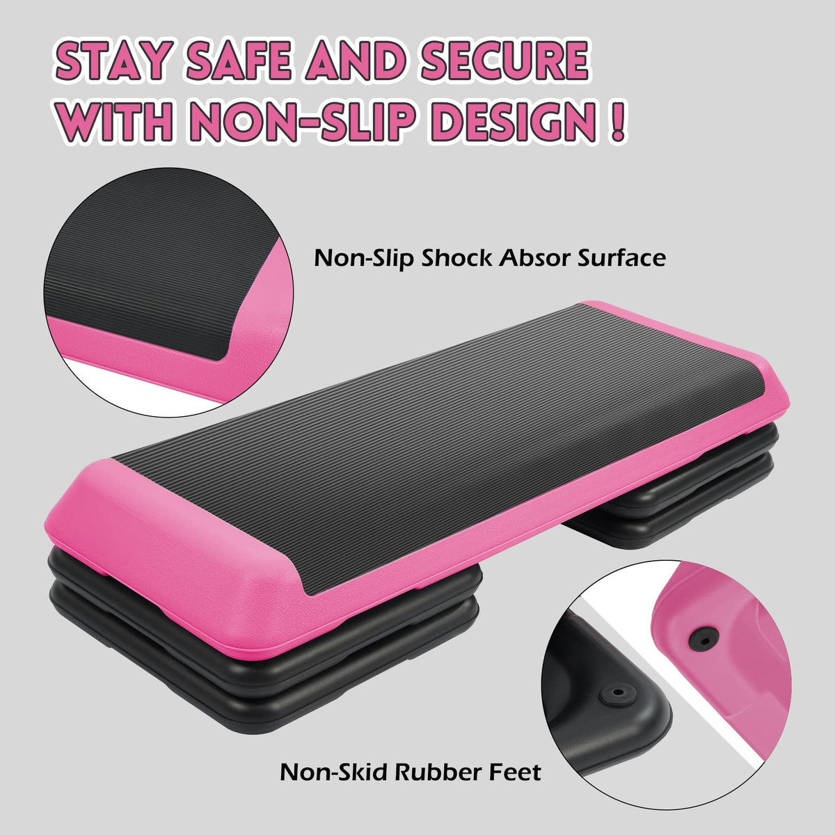 Adjustable Step Aerobic Platform with Risers N24950