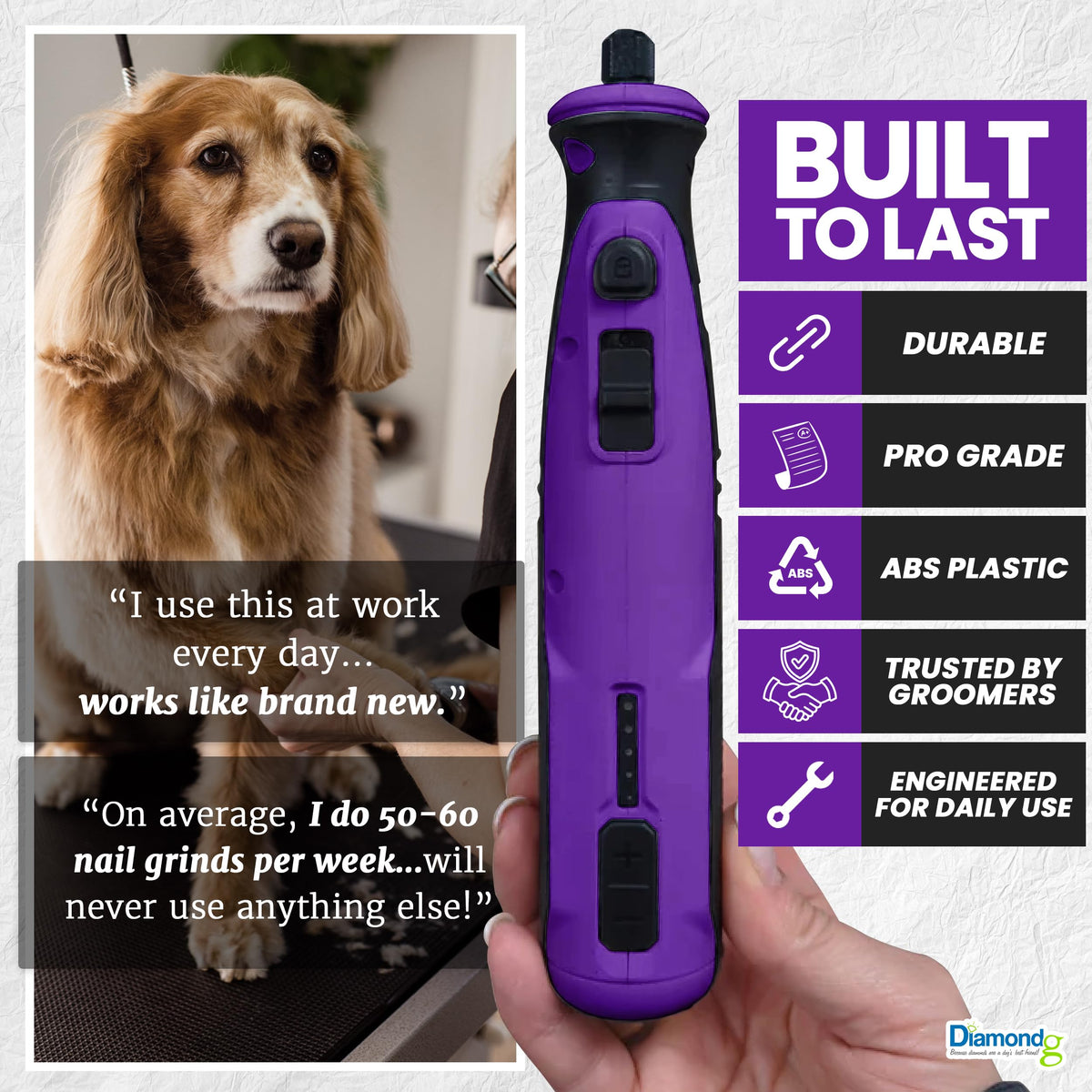 Cordless Dog Nail Grinder with LED Light X493