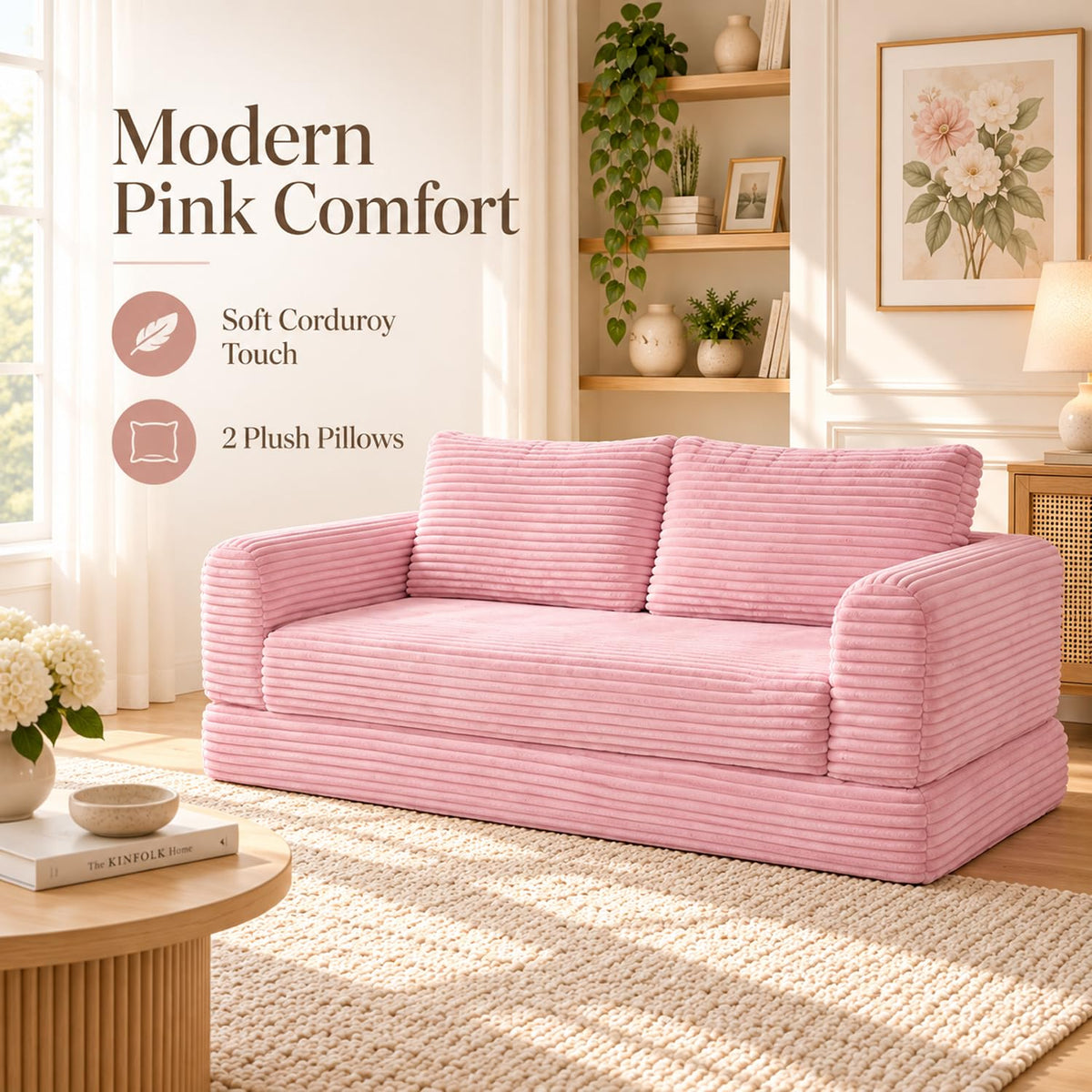 Pink Convertible Sofa Bed R67442