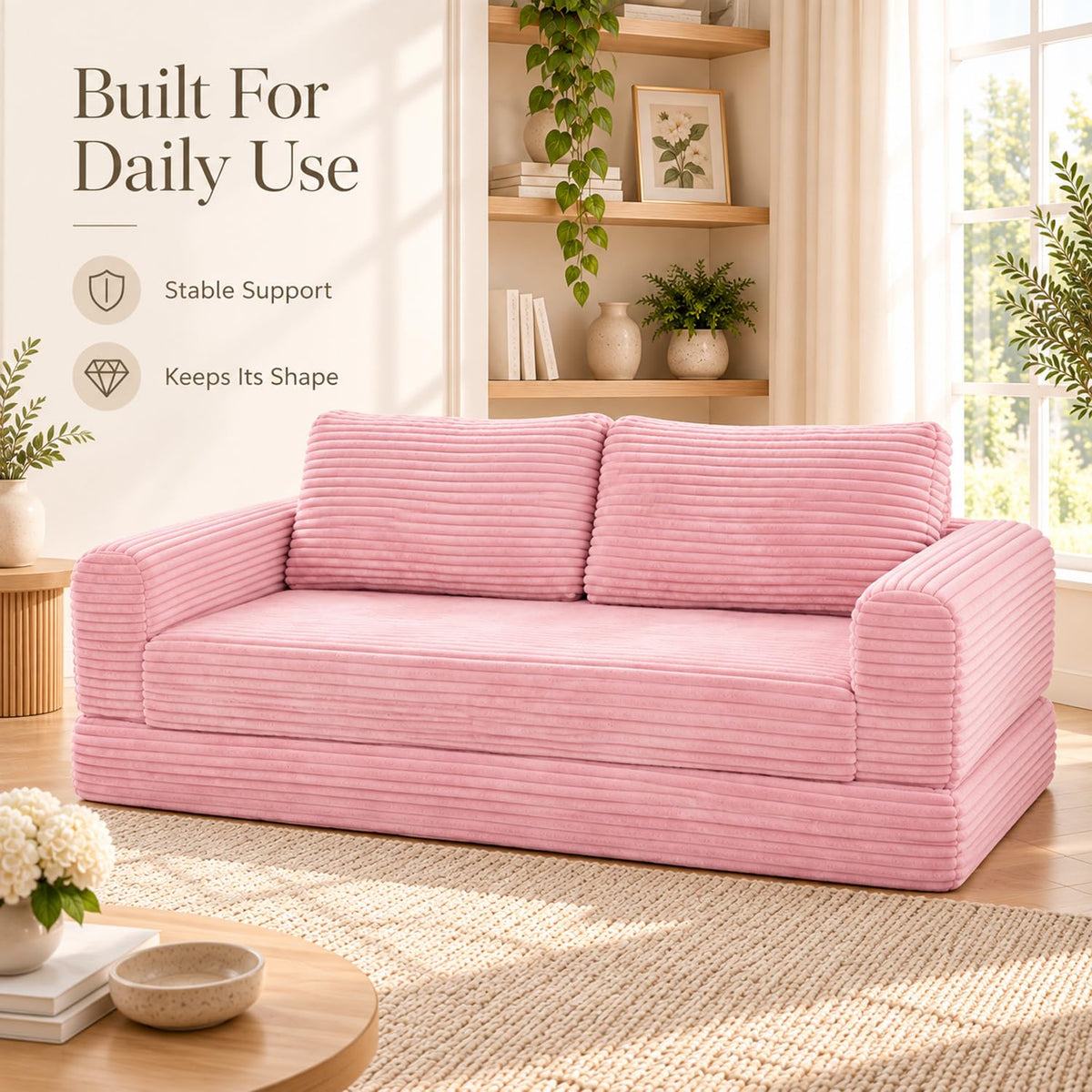 Pink Convertible Sofa Bed R67442