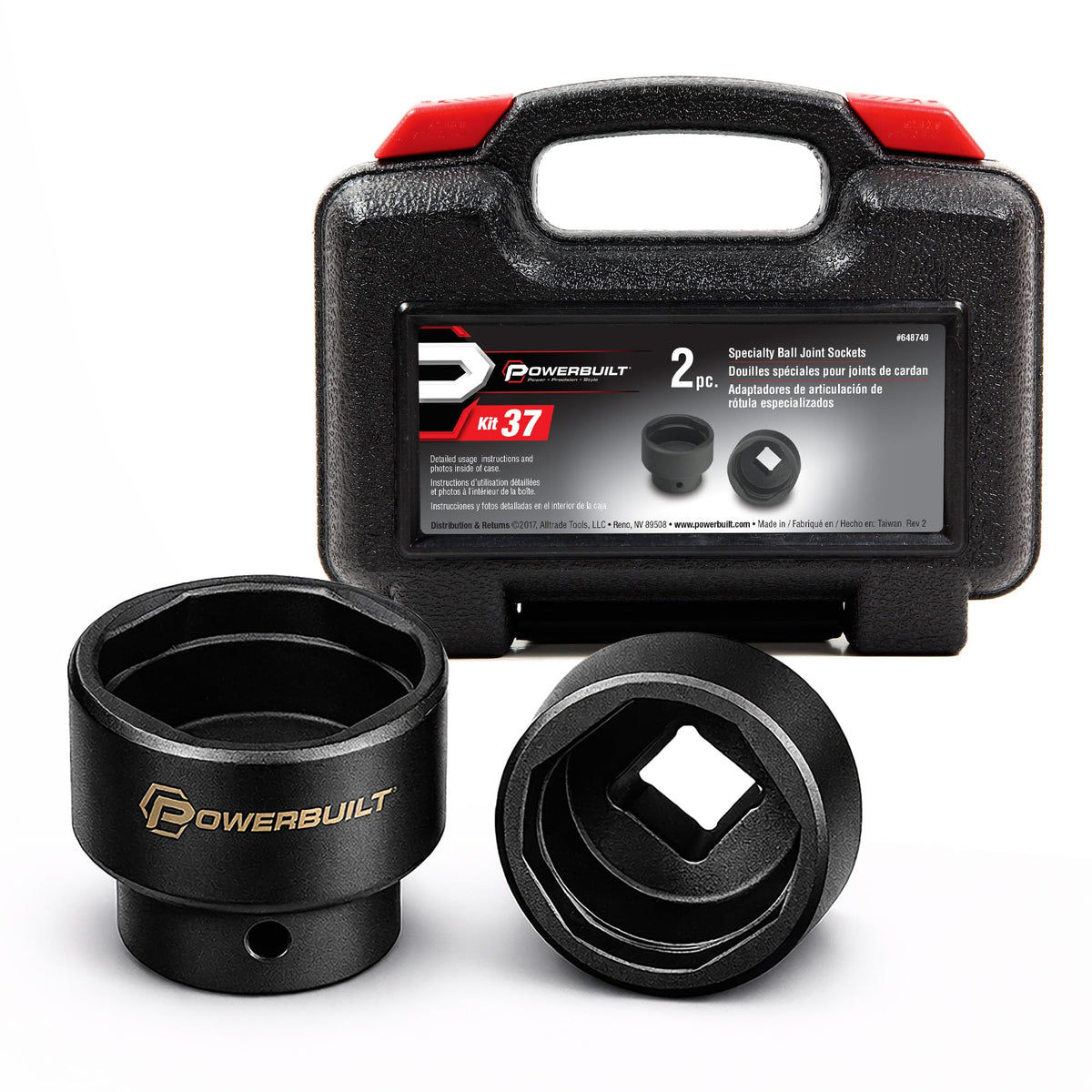 2 Piece Ball Joint Socket Set, 3/4" Drive with Storage Case Z73596
