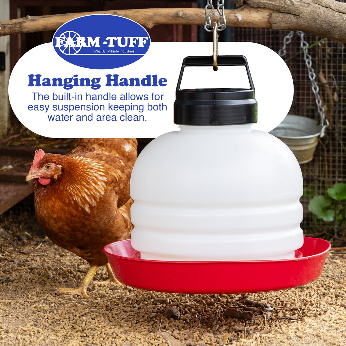3 Gallon BPA-Free Plastic Hanging Chicken Waterer J46695