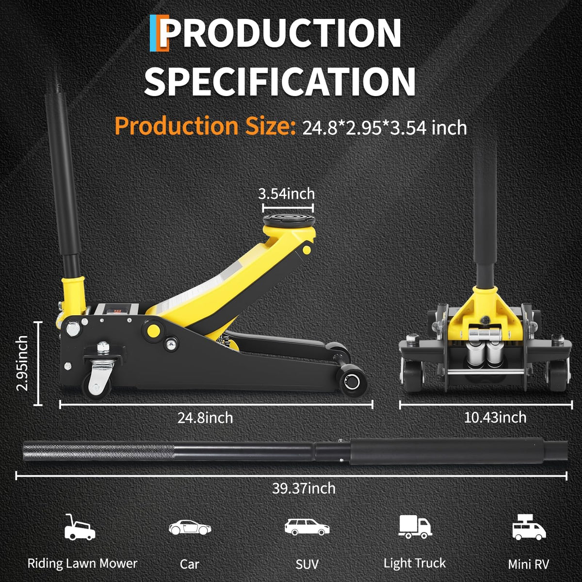 3 Ton Low Profile Hydraulic Floor Jack Y785
