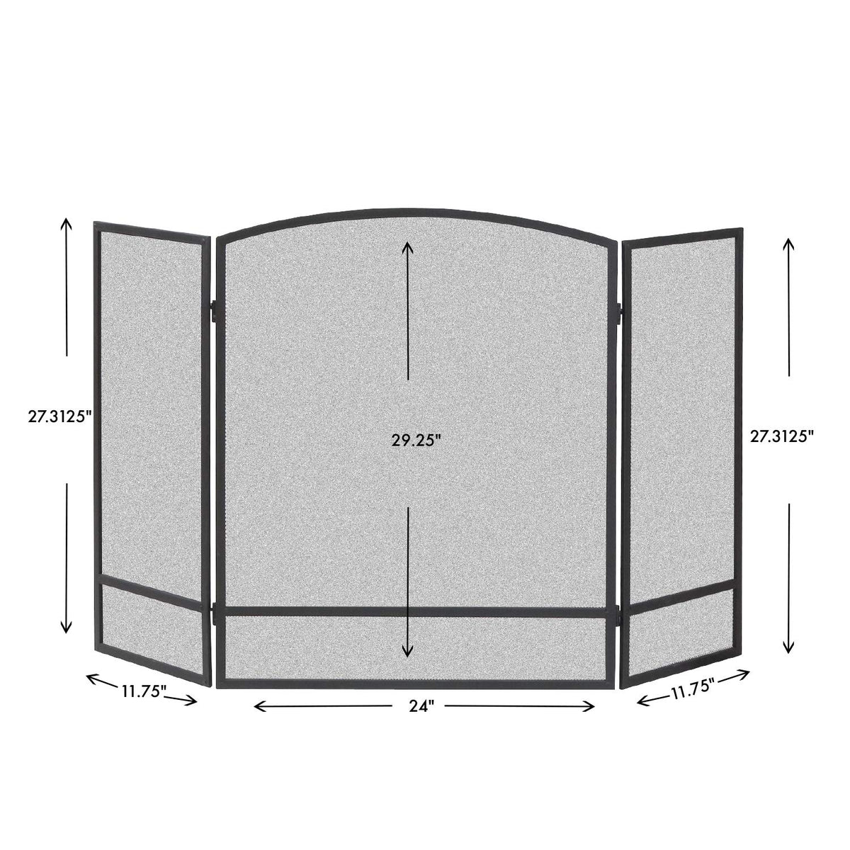 3-Panel Arch Screen with Double Bar M146