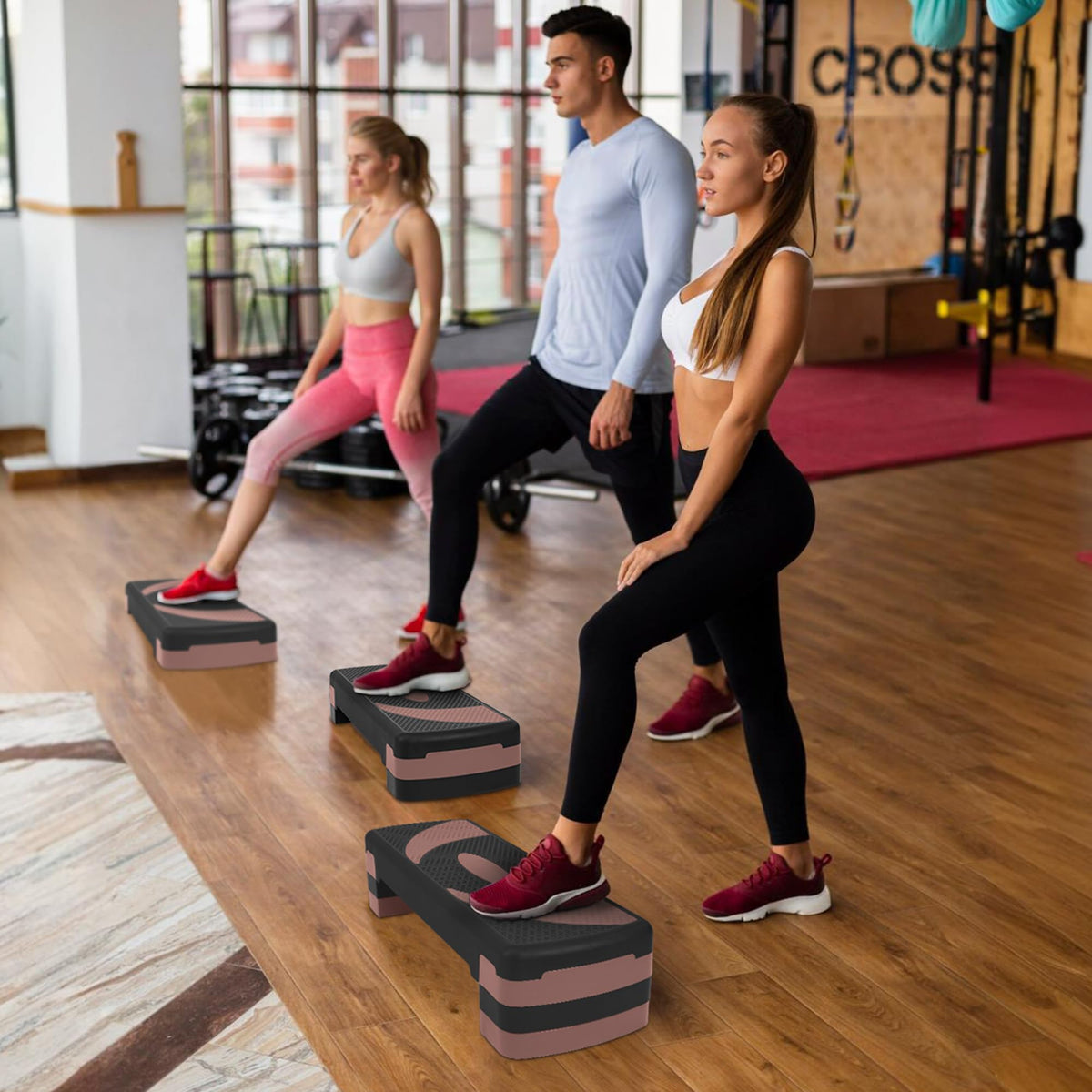 Adjustable Step Aerobic Platform with Risers Q282